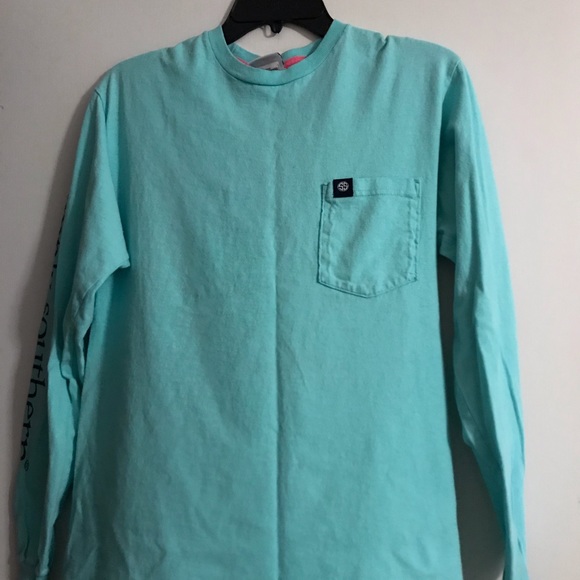 Simply southern long sleeve turquoise T-shirt - Picture 2 of 5